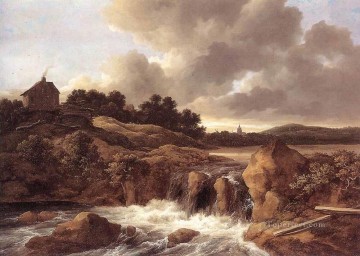 ヤコブ・ファン・ロイスダール Painting - 滝のある風景 ジェイコブ・アイサクゾーン・ファン・ロイスダール